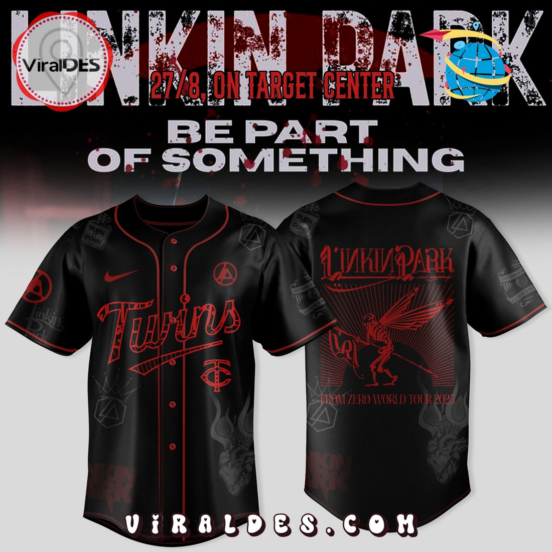 Minnesota Twins x Linkin Park Baseball Jersey