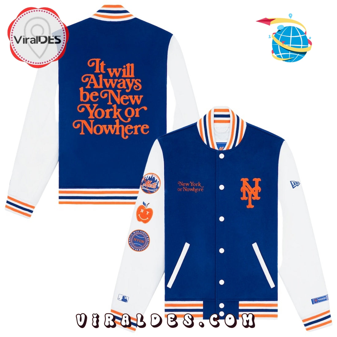 New New York or Nowhere Blue Baseball Jersey