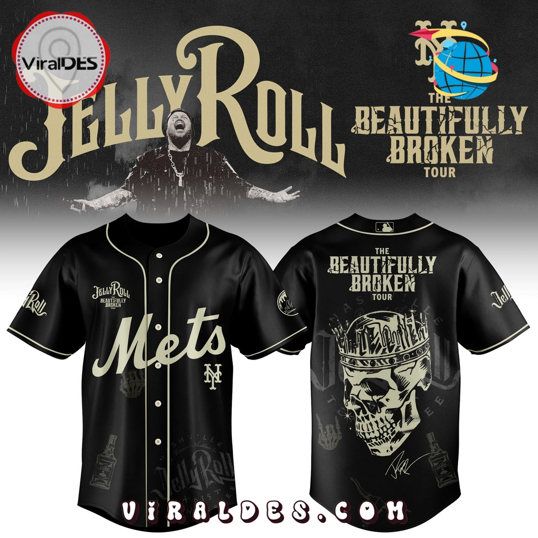 New York Mets x Jelly Roll Tour Baseball Jersey