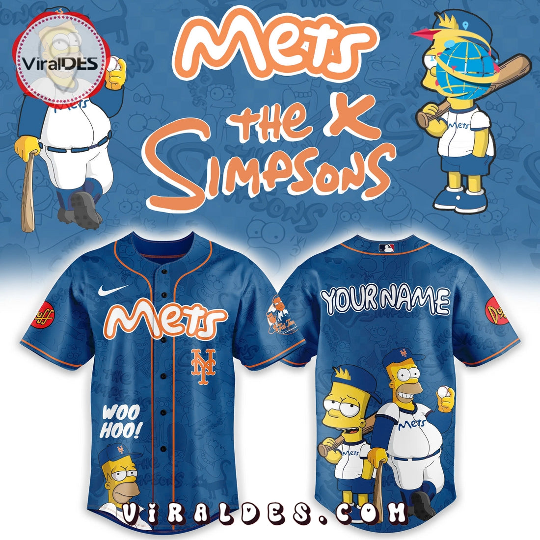 New York Mets x The Simpsons Heritage Baseball Jersey