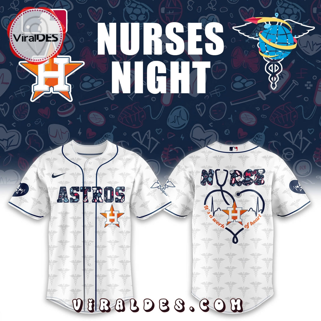 Nurses Night x Houston Astros White Baseball Jersey