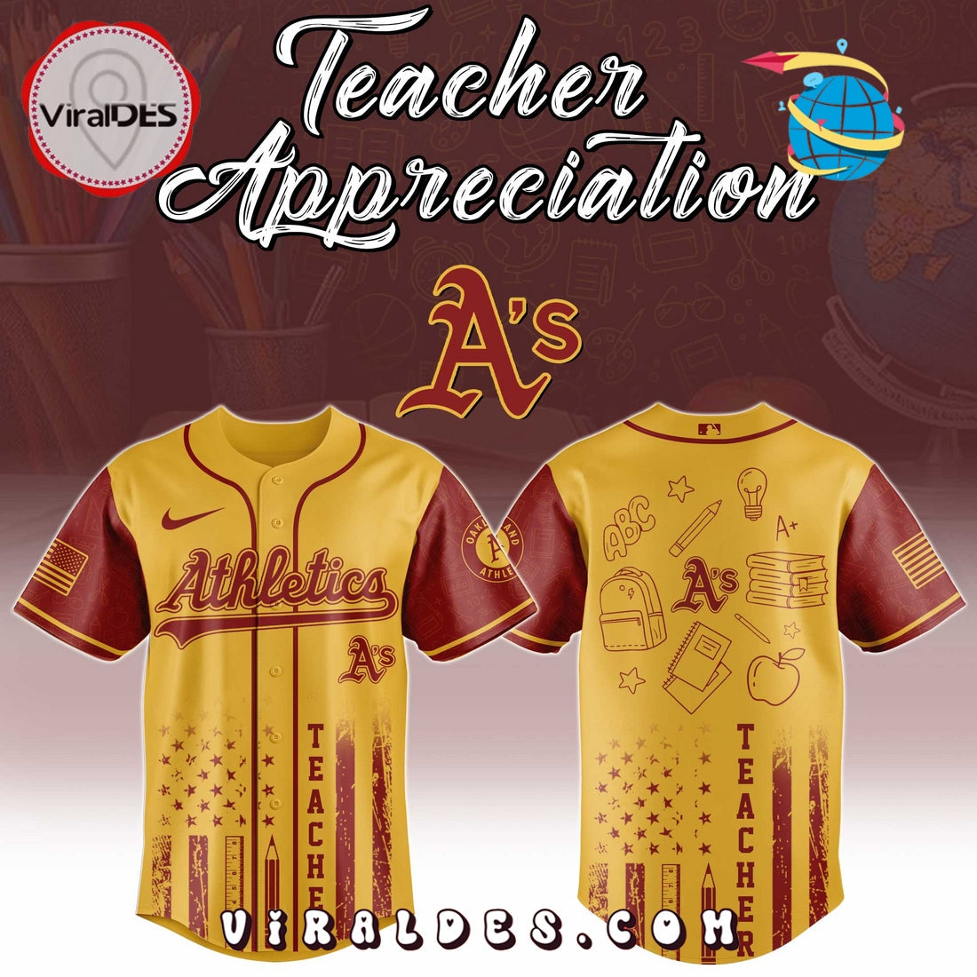 Oakland Athletics MLB x Teacher Appreciation Day Jersey