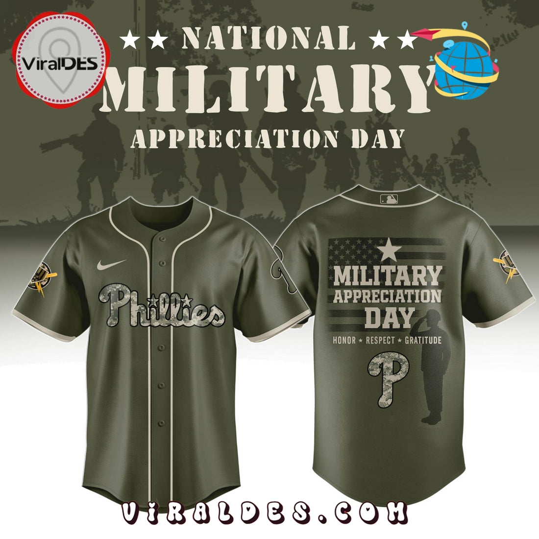 Philadelphia Phillies MLB Military Appreciation Day Baseball Jersey