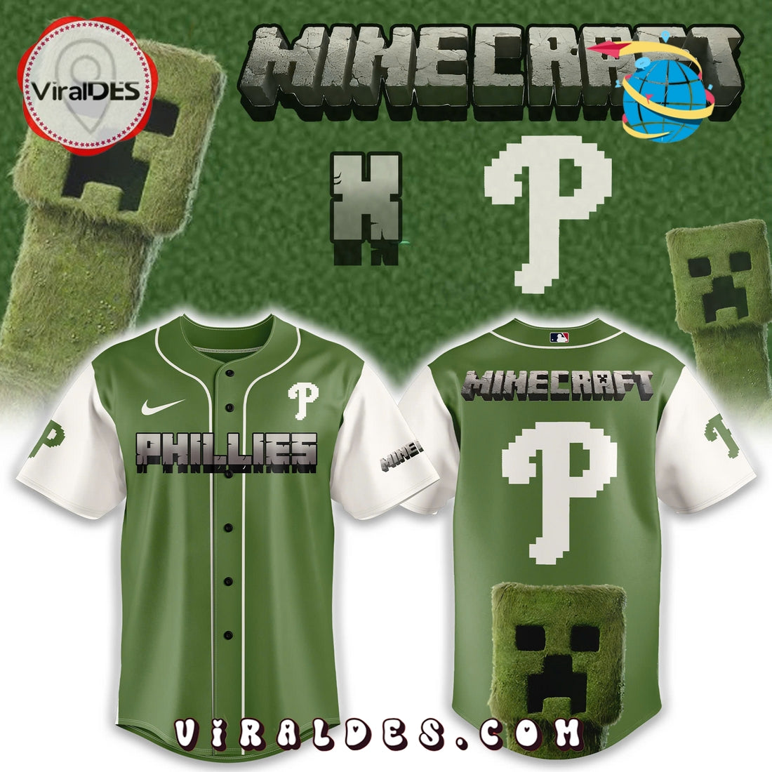 Philadelphia Phillies x MineCraft Baseball Jersey
