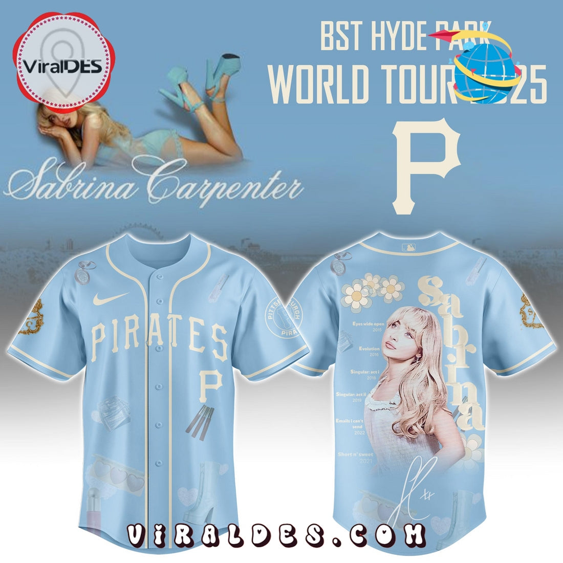 Pittsburgh Pirates MLB x Sabrina Carpenter Baseball Jersey