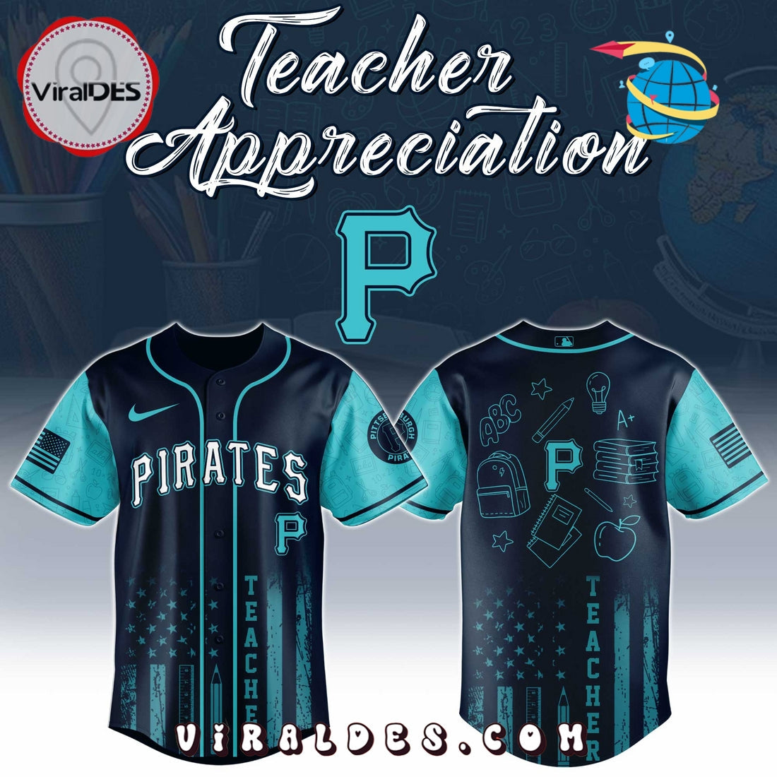 Pittsburgh Pirates MLB x Teacher Appreciation Day Baseball Jersey