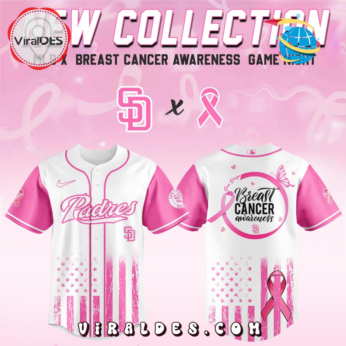 San Diego Padres x Breast Cancer Awareness Game Night Baseball Jersey