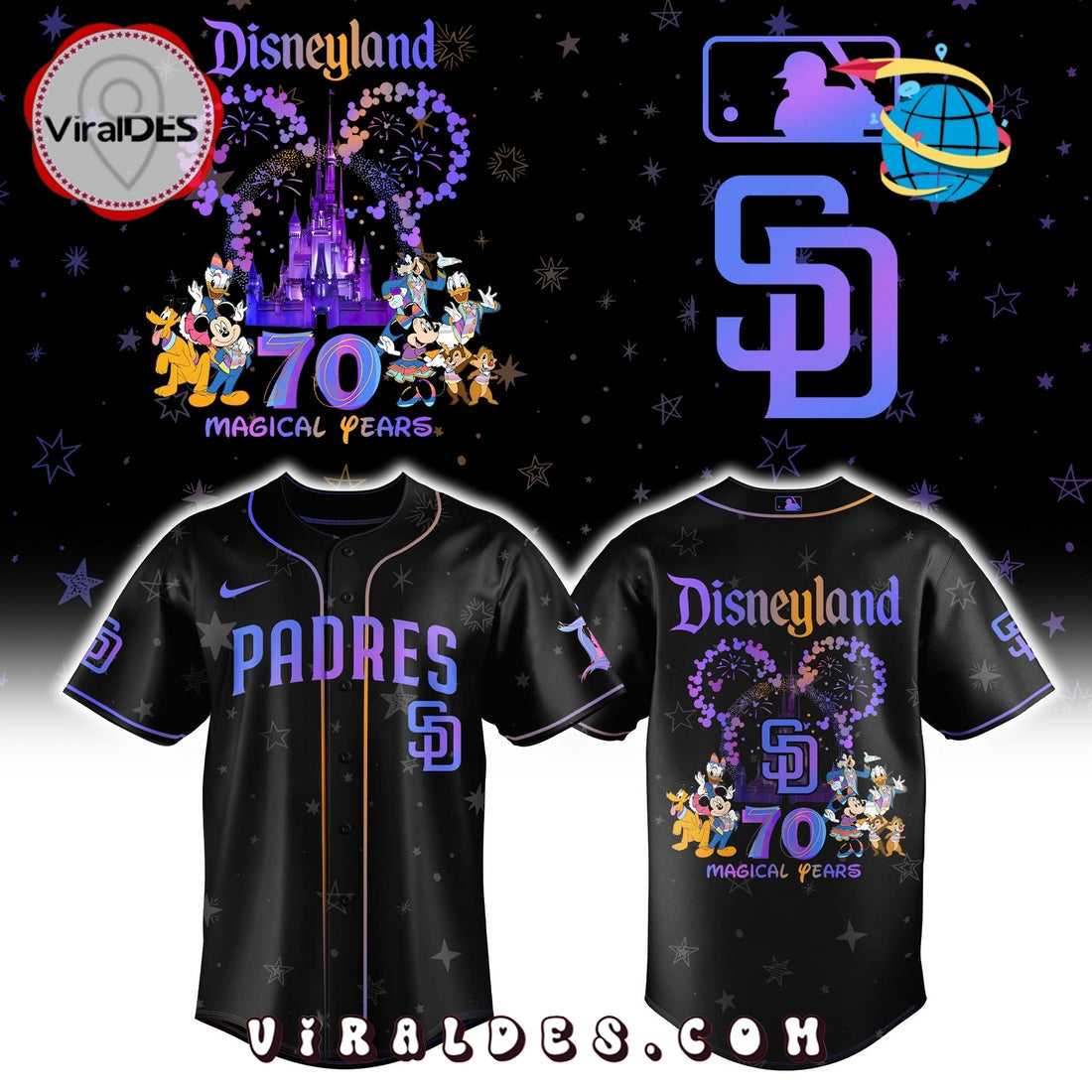 San Diego Padres x Disneyland 70th Baseball Jersey