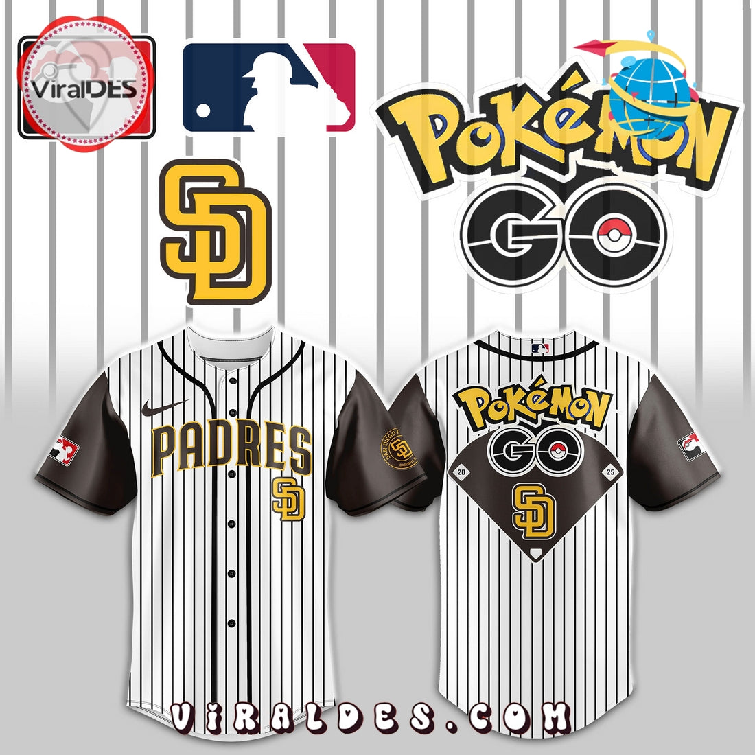 San Diego Padres x Pokemon Go Night Baseball Jersey