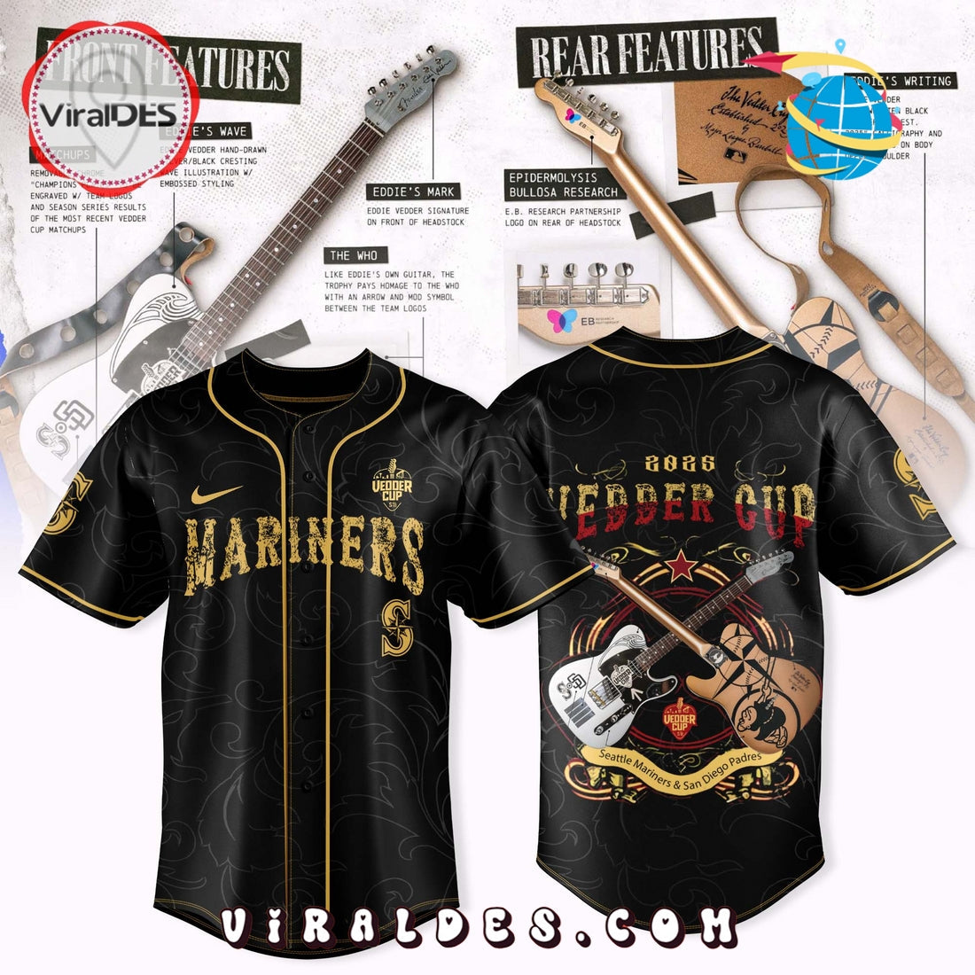 Seattle Mariners x Vedder Cup Baseball Jersey