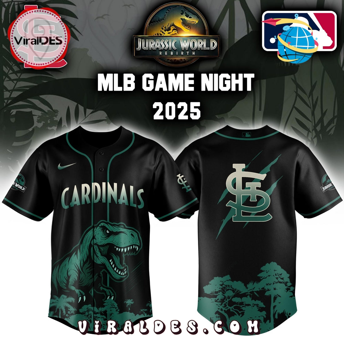 St.Louis Cardinals x Jurassic World Baseball Jersey