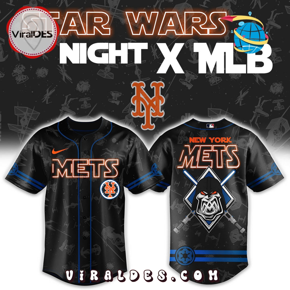 Star Wars Night x MLB New York Mets Baseball Jersey