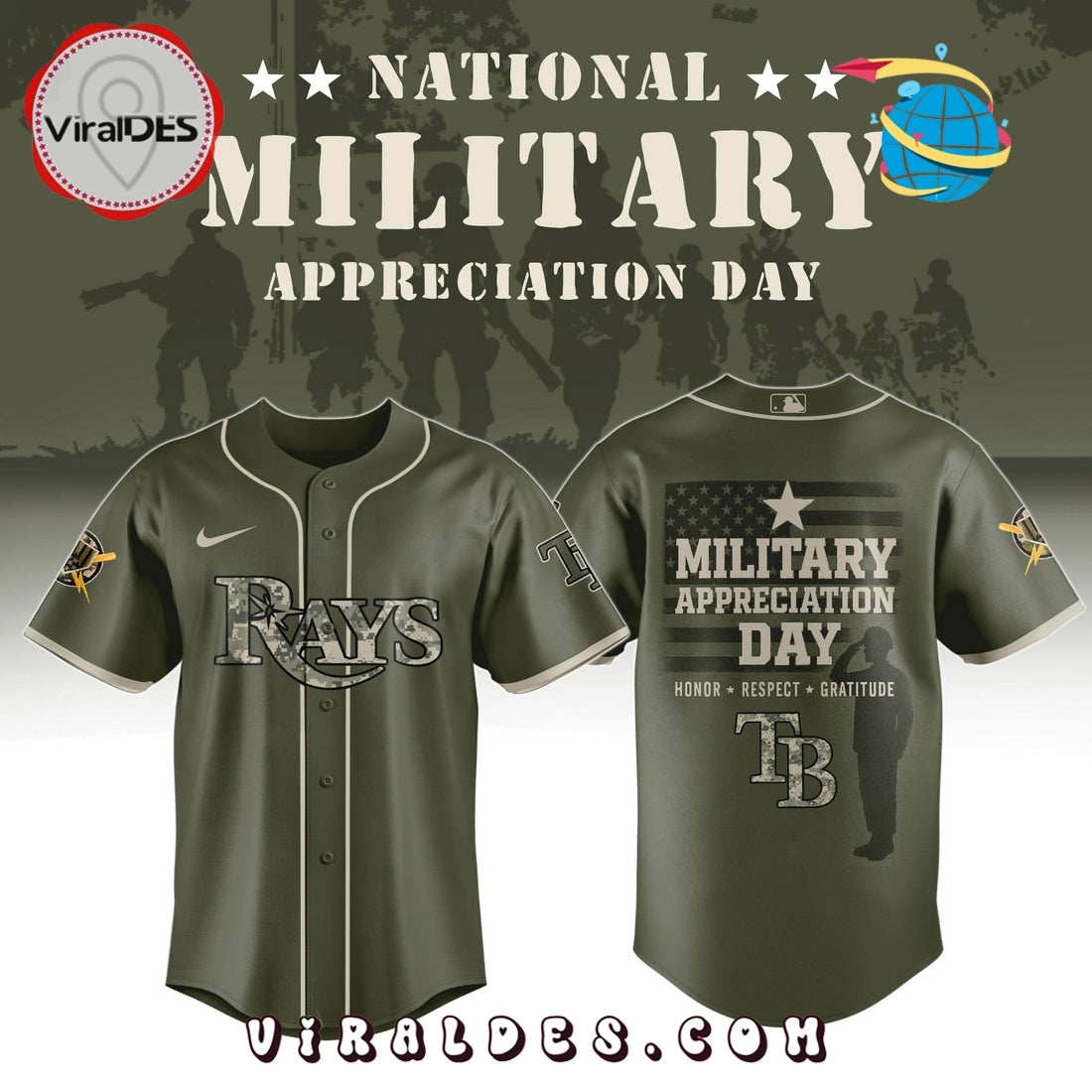 Tampa Bay Rays MLB Military Appreciation Day Baseball Jersey