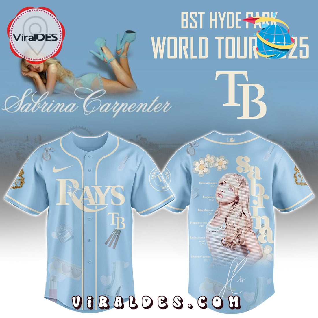 Tampa Bay Rays MLB x Sabrina Carpenter Baseball Jersey
