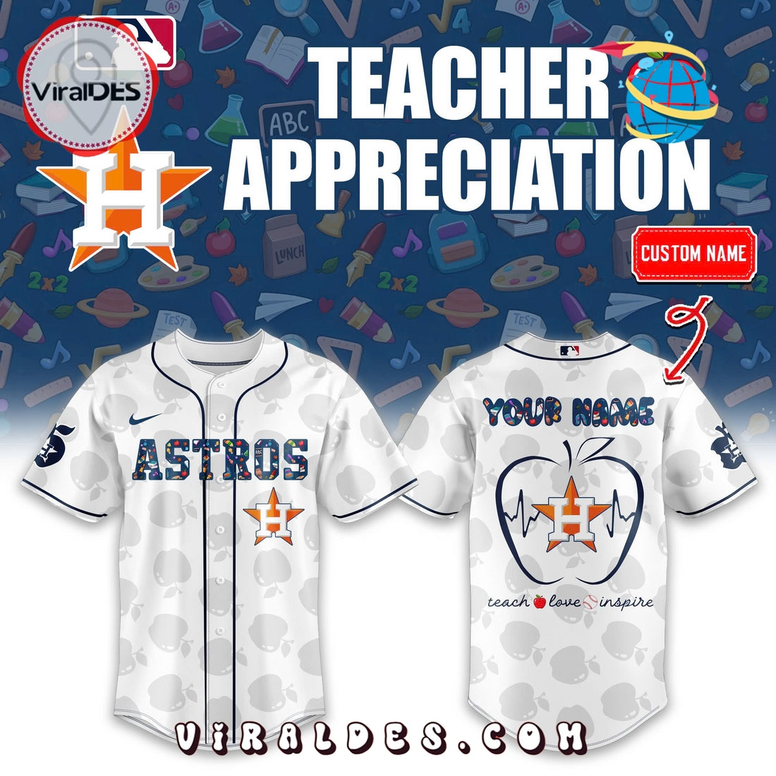 Teacher Appreciation x Houston Astros Baseball Jersey