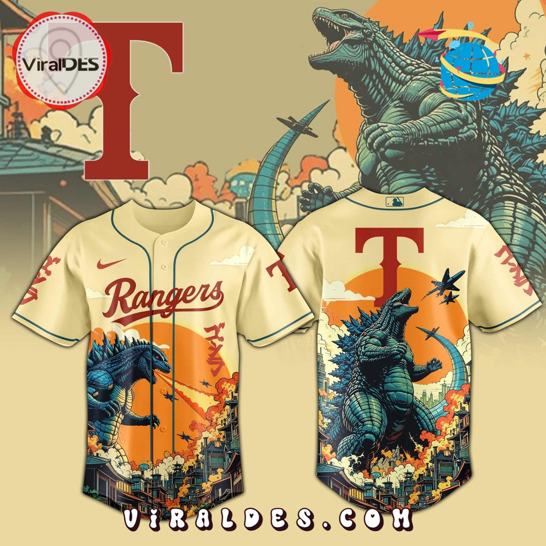 Texas Rangers Godzilla Limited Edition Jersey