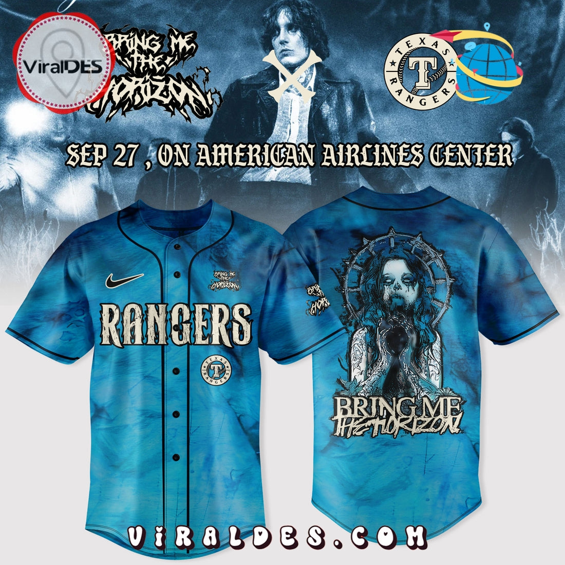 Texas Rangers x Bring Me The Horizon NA Tour Jersey
