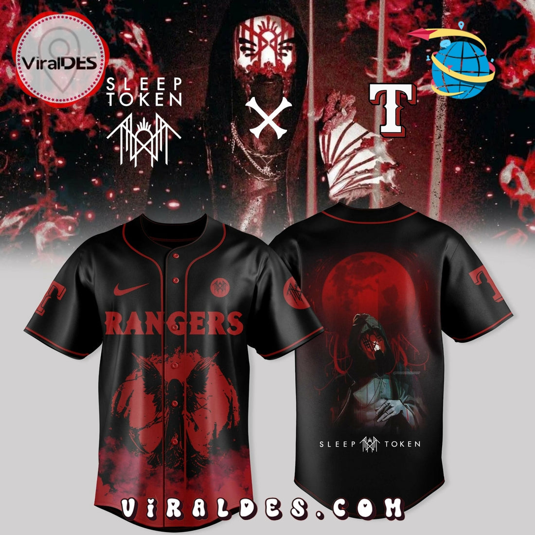 Texas Rangers x Sleep Token Even in Arcadia Tour Jersey