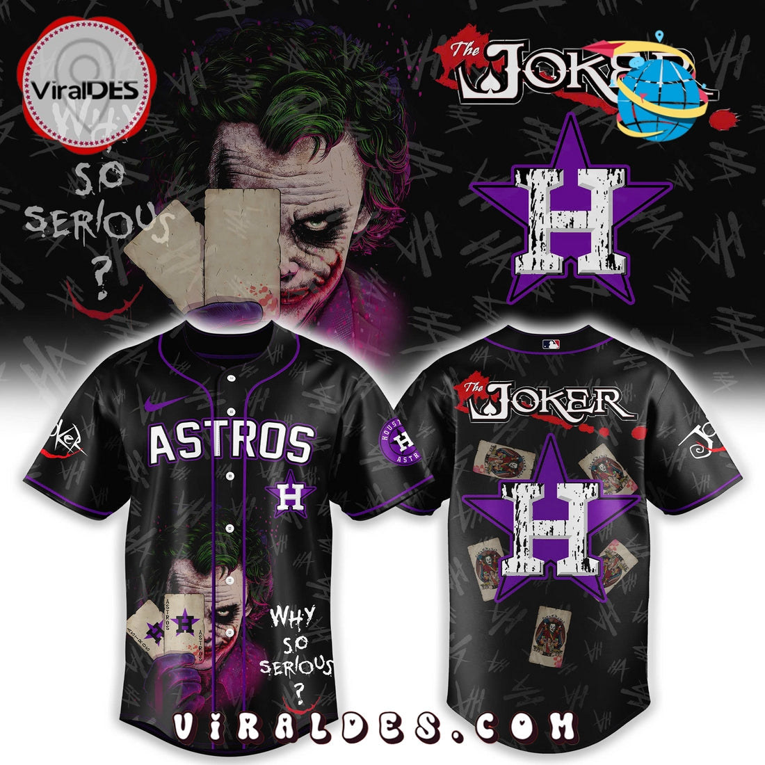 The Joker x Houston Astros Baseball Jersey