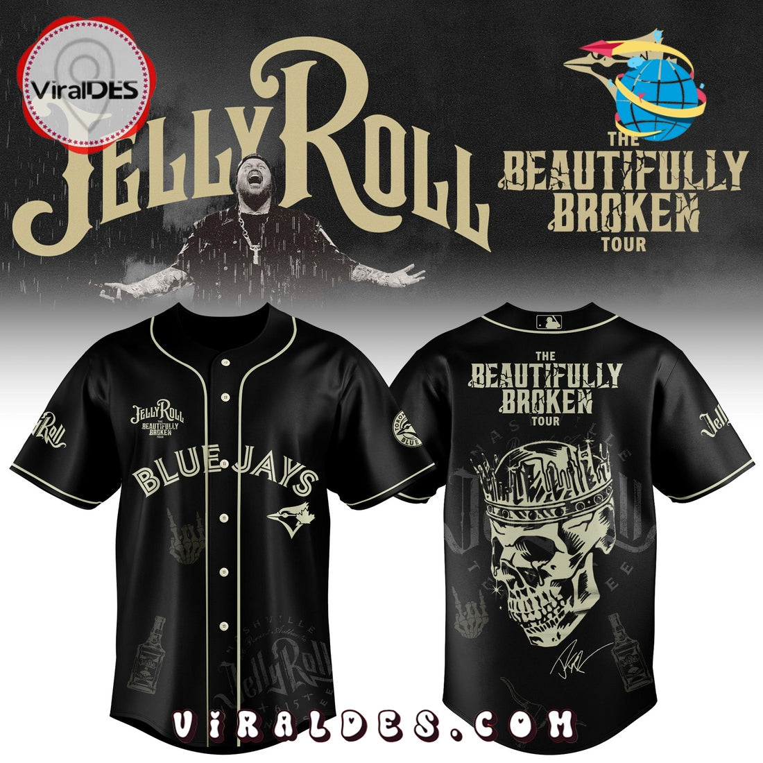 Toronto Blue Jays x Jelly Roll Tour Baseball Jersey