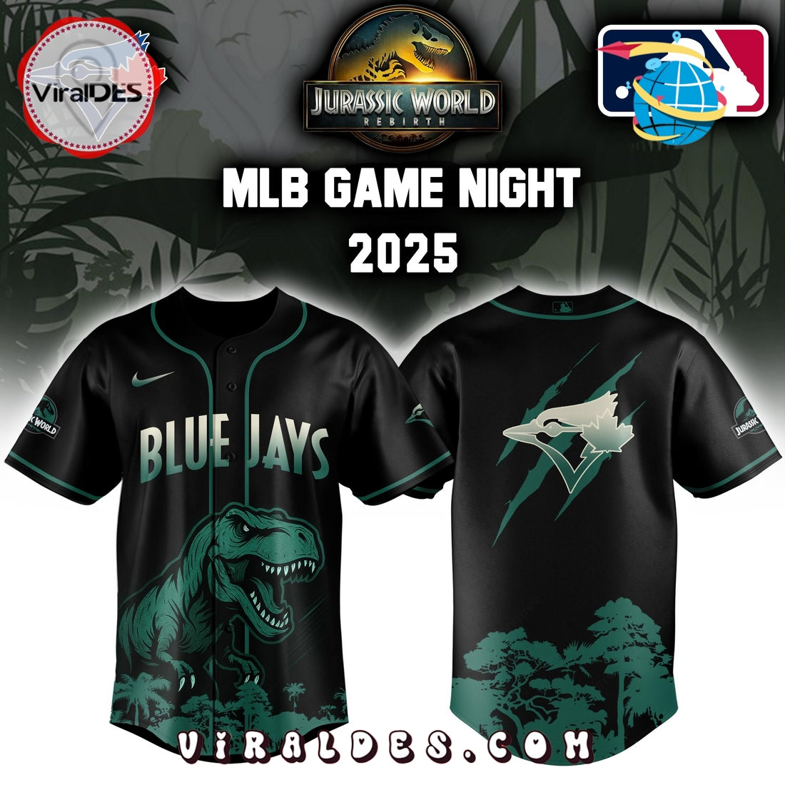 Toronto Blue Jays x Jurassic World Baseball Jersey