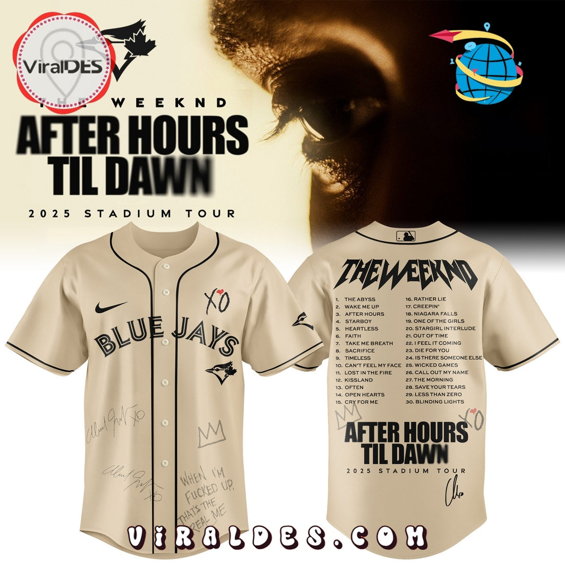 Toronto Blue Jays x The Weeknd After Hours Til Dawn Baseball Jersey